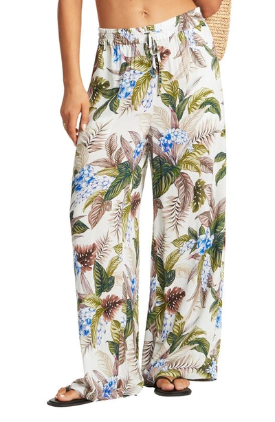 Sea Level Cover-up Palazzo Trousers In White