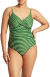 Sea Level Twist Front Dd- & E-cup Multifit One-piece Swimsuit In Green