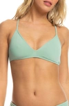 Roxy Beach Classics Strappy Athletic Triangle Bikini Top In Blue Surf