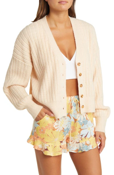 Rip Curl Afterglow V-neck Cardigan In Light Peach