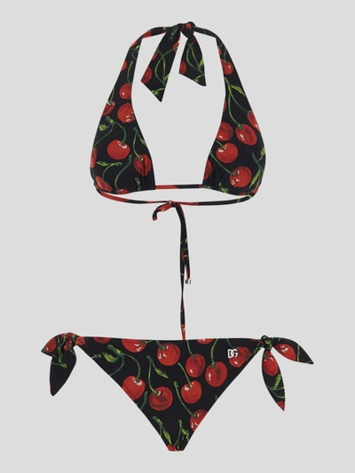 Dolce & Gabbana Cherry Printed Bikini Set In Ciliegie
