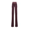 Rick Owens Bias Wide Waistband Velvet Knit Pants In Pink &amp; Purple