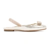 Ferragamo Varina Ballet Flats In Leather In Metallic
