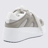 VIC MATIE VIC MATIE WHITE GREY LEATHER SNEAKERS