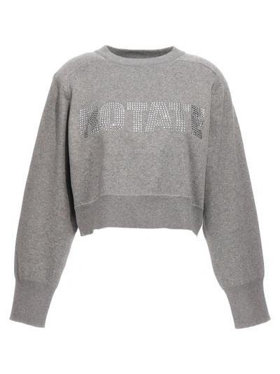 ROTATE BIRGER CHRISTENSEN FIRM KNIT CROPPED SWEATERS AND CARDIGANS GRAY