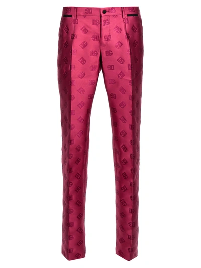 Dolce & Gabbana Logo Pants Jackets Fuchsia In Multicolour
