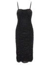 ROTATE BIRGER CHRISTENSEN MESH MIDI DRESSES BLACK