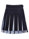 Thom Browne Pleated Wool & Cotton Miniskirt