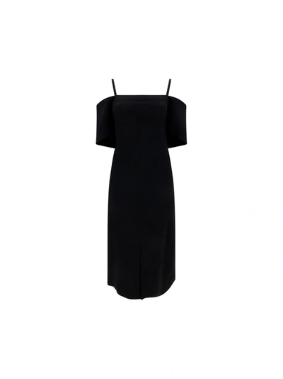 Victoria Beckham Cold-shoulder Bandeau Midi Dress In Black  