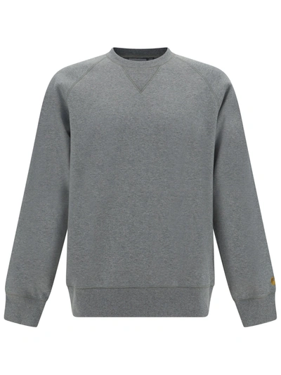 Carhartt Chase Sweatshirt In Grey Heather/gold