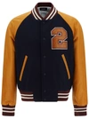 Dsquared2 Logo Wool Blend Varsity Jacket