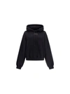 Alexander Wang Essential Terry Cotton Hoodie W/ Logo In Black