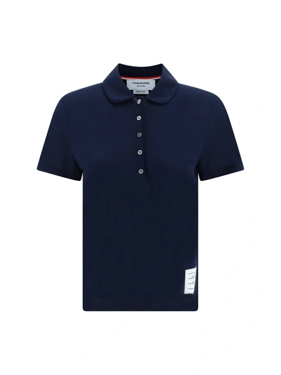 Thom Browne Name Tag-patch Polo Shirt In Multi-colored