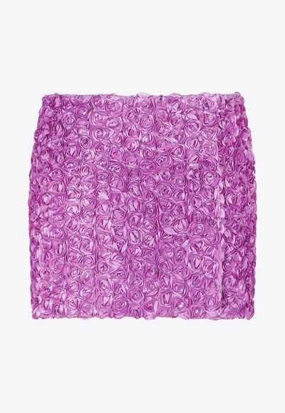 Rotate Birger Christensen 3d Flower Mini Skirt In Purple