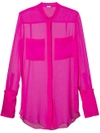 ADAM LIPPES CHIFFON BLOUSE WITH STAND COLLAR,217102CH12089324
