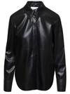 NANUSHKA 'NAUM' BLACK LONG-SLEEVE SHIRT WITH CONCEALED FASTENING IN FAUX LEATHER WOMAN