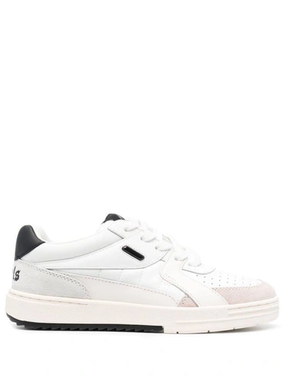 PALM ANGELS PALM UNIVERSITY LOW TOP SNEAKERS IN WHITE AND BLACK SNEAKERS WOMAN
