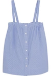 JCREW SANDSTONE PINSTRIPED COTTON-POPLIN CAMISOLE