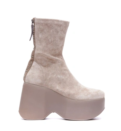Vic Matie Safari Suede Platform Boots In Neutrals