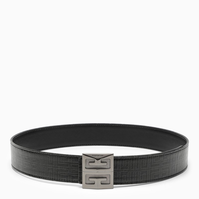 Givenchy Reversible 4g Belt In Black Coated Leather And Canvas