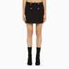 Alexander Mcqueen Button-embellished Wool And Cotton-blend Twill Mini Skirt In Blue