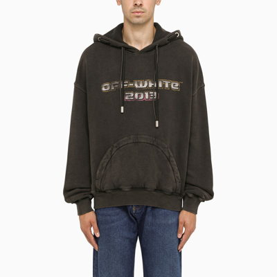 OFF-WHITE BLACK HOODIE WITH PRINT,OMBB119F23FLE005/N_OFFW-1084_323-S