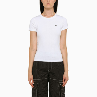 Marine Serre White Moon Logo Cotton T-shirt