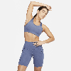 Nike Women's Universa Medium-support High-waisted 8" Biker Shorts With Pockets In Blue