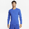 Nike Men's  Pro Dri-fit Slim Long-sleeve Fitness Top In Blue