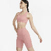 Nike Women's Universa Medium-support High-waisted 8" Biker Shorts With Pockets In Pink