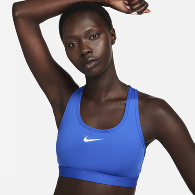 Nike Women's Swoosh Medium Support Padded Sports Bra In Blue