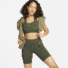 Nike Women's Universa Medium-support High-waisted 8" Biker Shorts With Pockets In Green