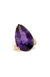 SAVVY CIE JEWELS SAVVY CIE JEWELS AMETHYST PEAR STATEMENT RING