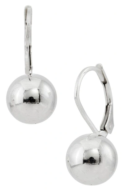 Savvy Cie Jewels Sterling Silver Ball Drop Earrings In Metallic Silver