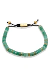 Savvy Cie Jewels Jade Adjustable Slider Bracelet In Green