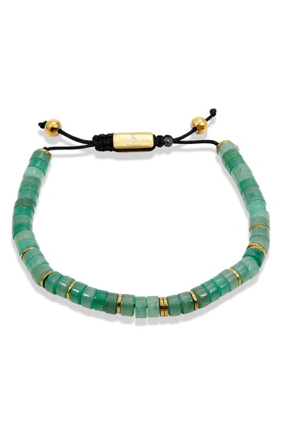 Savvy Cie Jewels Jade Adjustable Slider Bracelet In Green