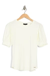 T Tahari Blouson Sleeve Top In Ivory