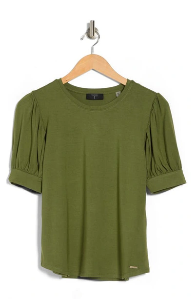 T Tahari Blouson Sleeve Top In Olive Moss