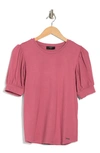 T Tahari Blouson Sleeve Top In Dusty Mauve