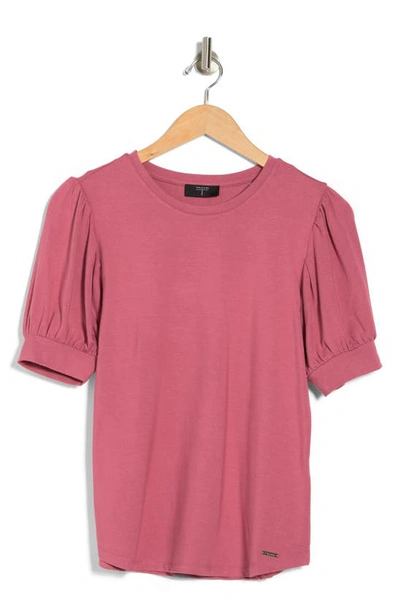T Tahari Blouson Sleeve Top In Dusty Mauve