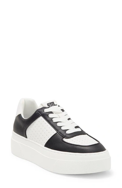 Steve Madden Ledge Platform Sneaker In White Black Combo