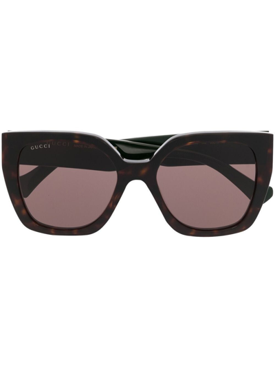 Gucci Square-frame Sunglasses In Brown