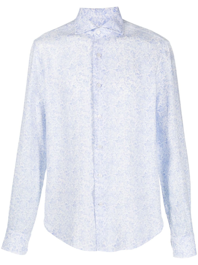 Orian Leinenhemd Mit Blumen-print In Blue