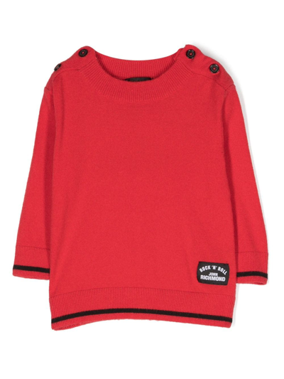 John Richmond Junior Babies' Pullover Mit Logo-patch In Red