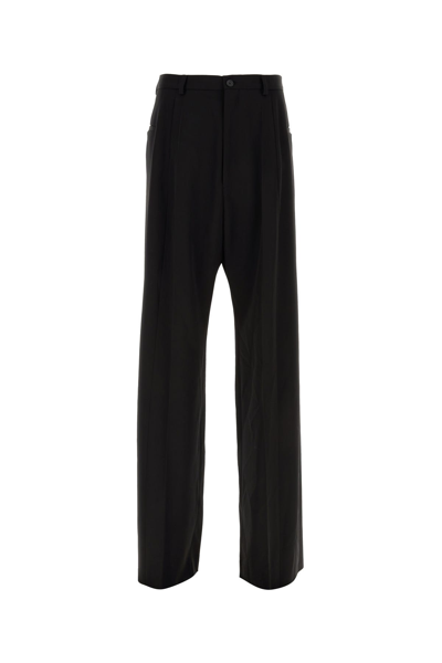 Balenciaga Skater Tailored Wool-blend Wide-leg Pants In Black