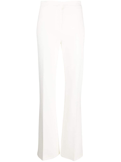Pinko Front Slit High-waist Trousers In White