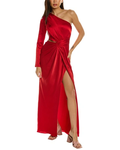 ml Monique Lhuillier Satin Gown In Red