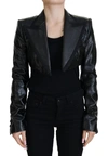 DOLCE & GABBANA DOLCE & GABBANA BLACK LONG SLEEVES CROP BLAZER COTTON WOMEN'S JACKET