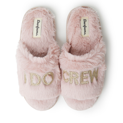 Dearfoams Womens Lane Bridal Slide Slippers In Pink