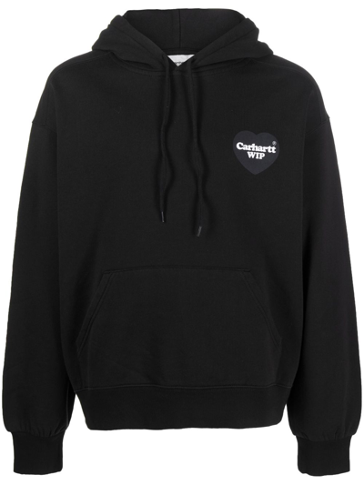 Carhartt Logo-print Cotton Hoodie In Black